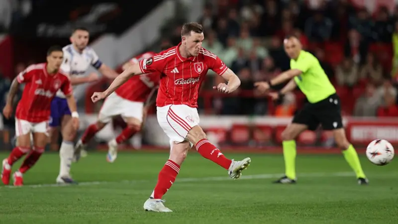 Europa: Aina in action as Forest take first leg edge over Villa in semi-final